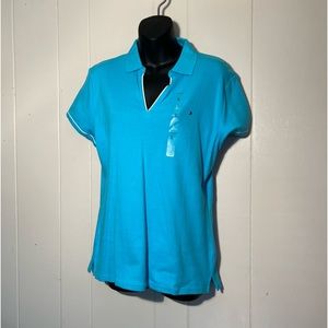 NWT. Tommy Hilfiger Turquoise athletic shirt. Size Women’s Large. New with tags